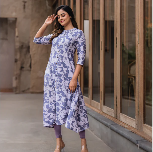 Daily Wear Prachy Lavender Lounge Kurti | Comfortable & Stylish