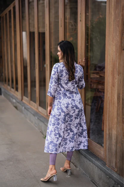 Daily Wear Prachy Lavender Lounge Kurti | Comfortable & Stylish