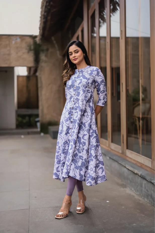 Daily Wear Prachy Lavender Lounge Kurti | Comfortable & Stylish